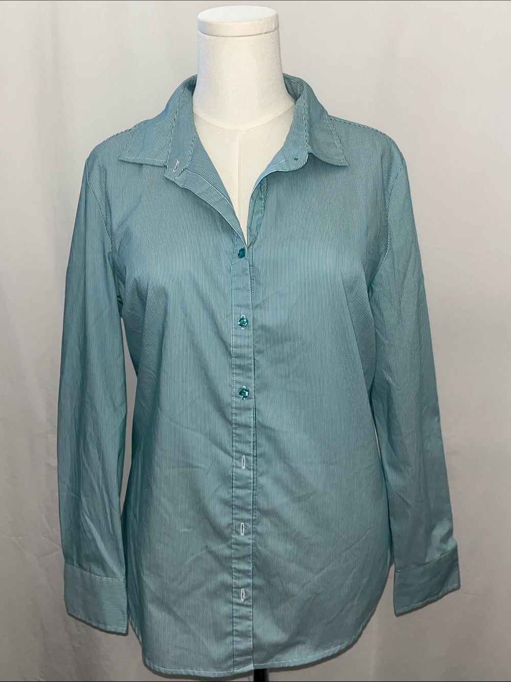 Crisp Aqua Button-Down Shirt